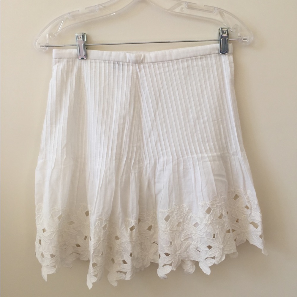 J.Crew White Scalloped Lace Skirt